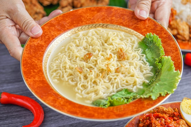 bowl of hot ramen noodle soup